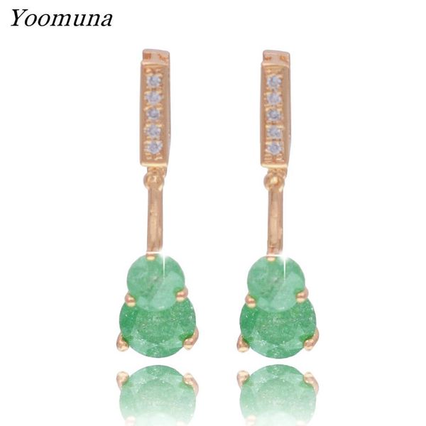 

2019 dangle earrings jewelry rose gold 585 color crystal cubic zirconia fruit drop earrings classic jewelry for gifts, Golden
