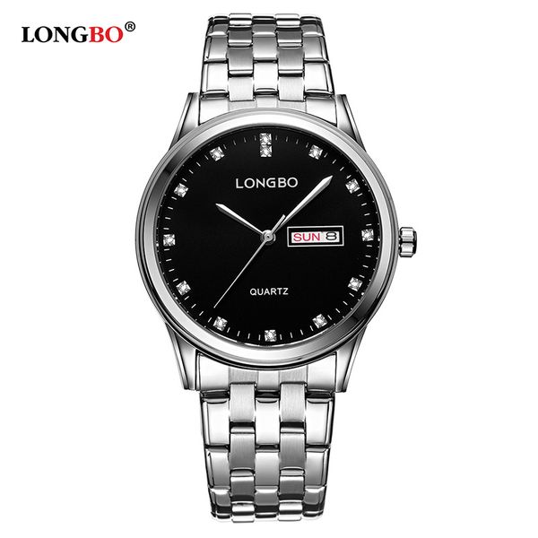 

longbo brand 2017 new fashion lovers watches stainless steel classic men women watch casual double calendar couple watch 5109, Slivery;brown