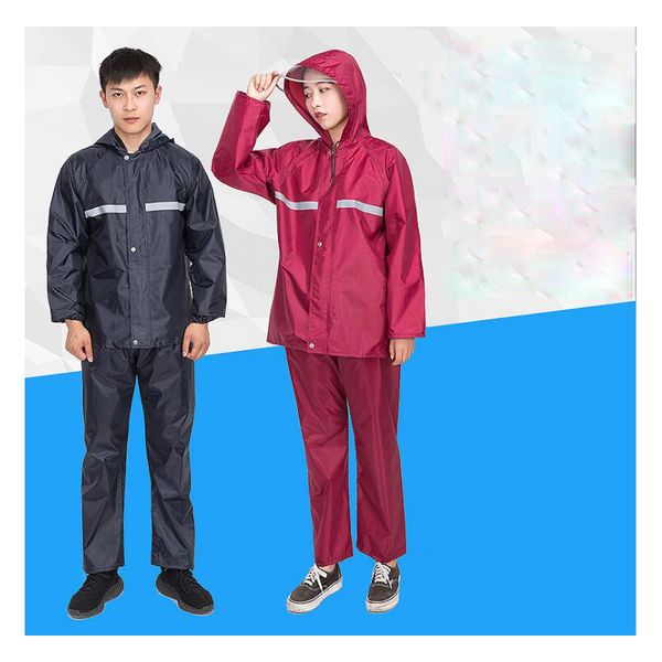 

waterproof raincoat men/women overalls rain pants waterproof electric motorcycle rain jacket poncho raincoats, Blue;black