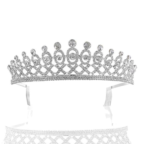 

wedding party 14x4cm tiaras beaded flower leaf headwear of bride crown diamond headwear for bride acting initiation graduation rs-41, White;golden
