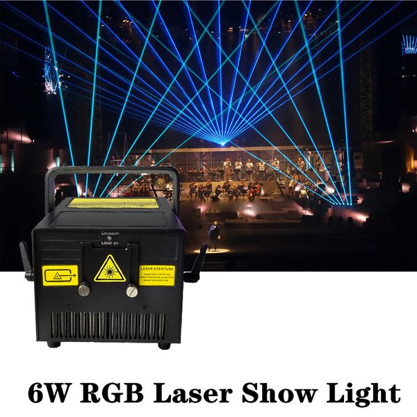 

6w rgb анимация лазерного луча небо проектор этап аналоговая модуляция 40kpps ilda жира луч полноцветный