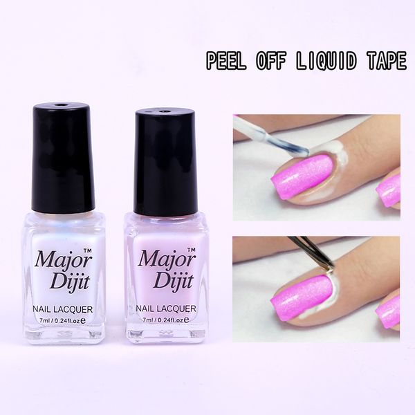 

7ml pink white peel off tape cream nail art fashion polish separating palisade tool manicure, Red;pink