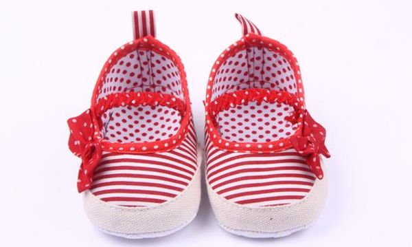 

fashion lovely baby toddler shoes baby girl shoes cotton princess striped prewalker soft sole anti-slip bow h5