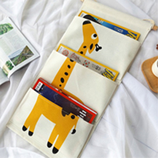 

3 pockets cartoon simple wall hanging storage bag cosmetic toy sundries organizer bedroom wardrobe storage pouch organizer bask