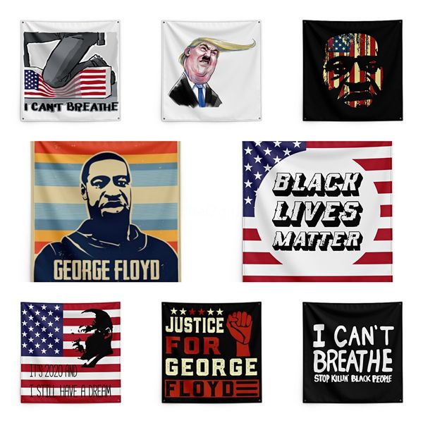 

150*150cm i cant breathe blanket trump printing tapestry black lives matter household wall banner #qa80779