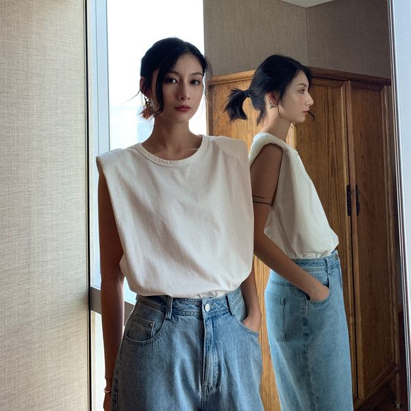 

dt edition все соответствуют круглому воротнику плечо без рукавов одежды верхней футболки одежды футболки ин женских верхних женских летнего, White