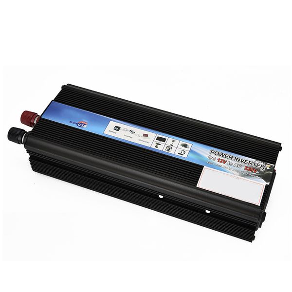 

new 2000w car power inverter pure sine wave 12v dc to 110v/220v ac transmitter converter lower noise safety use high quality