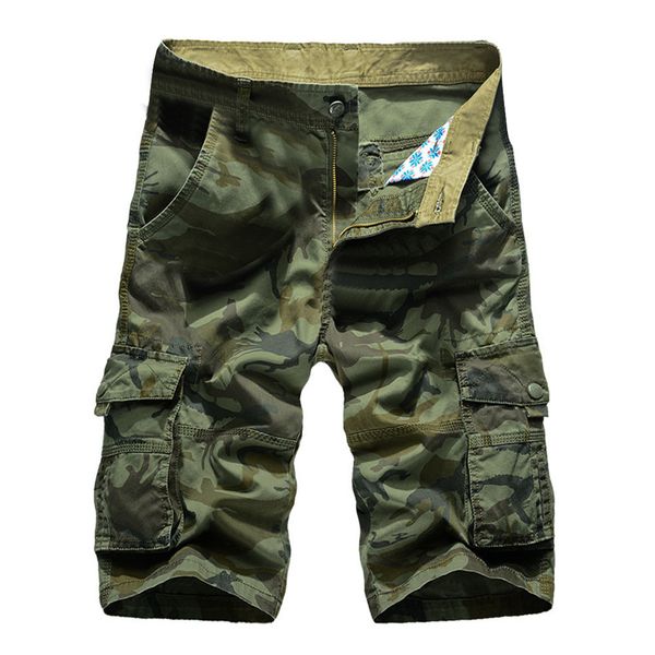

shorts men's casual pure color outdoors multi pocket beach loose work cargo shorts summer fashion plus size 29-44, White;black