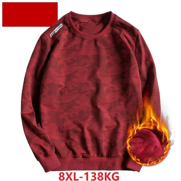 

large size big 5xl winter men sweatshirts fleece pullover coat plus 6xl korea style hipster casual 7xl 8xl camouflage sweatshirt, Black