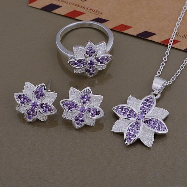 

3 colors new branded zircon jewelry set women jewelry set earring necklace ring china wholesale price at558, Slivery;golden