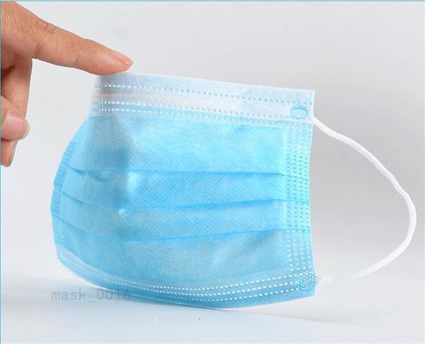 

10000 одноразовых масок мягкие дышащие маски 3 слоя p 1шт meltblown ткань синие маски с ушными крючками