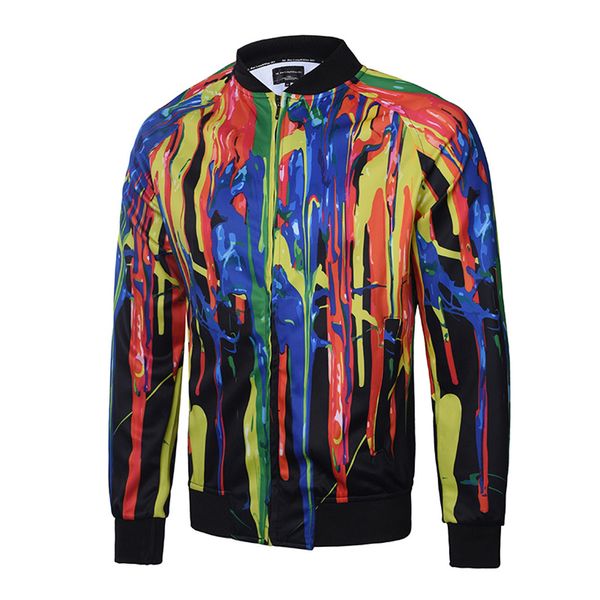 

2019 selling fashion men autumn winter print jacket zipper outwear coat blouse support wholesale dropship, Black;brown