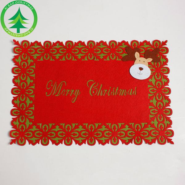 

2018 brand new christmas santa claus table placemats coaster cover mat cutlery holder hoilday 46x30 cm