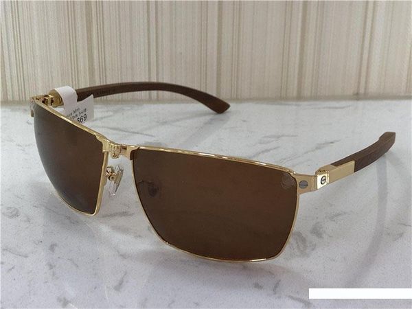 

new fashion designer sunglasses t8201017 metal frame wood legs simple summer popular selling style uv400 outdoor protection eyewear, White;black