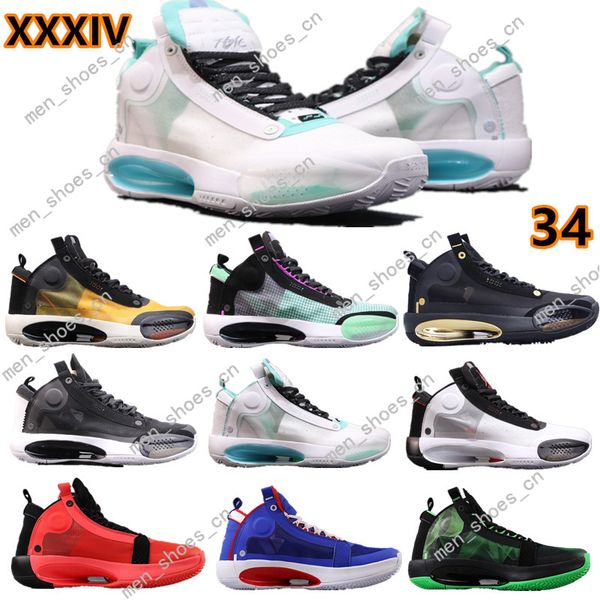 

new 2020 new arrival 34s men basketball shoes xxxiv blue void bred white black trainers athletic sports sneaker size five 7-12
