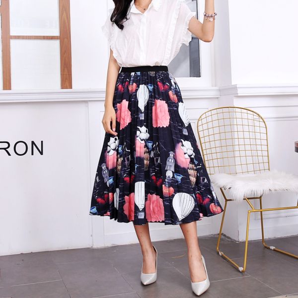 

korean ladies skirts pleated midi skirt womens spring summer skirts 2019 plus size hip hop clothes black yellow