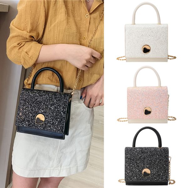 

kkmhan brand women sequin colorful small square bag wild shoulder chain messenger bag dropshipping torebka damska bolsas sac