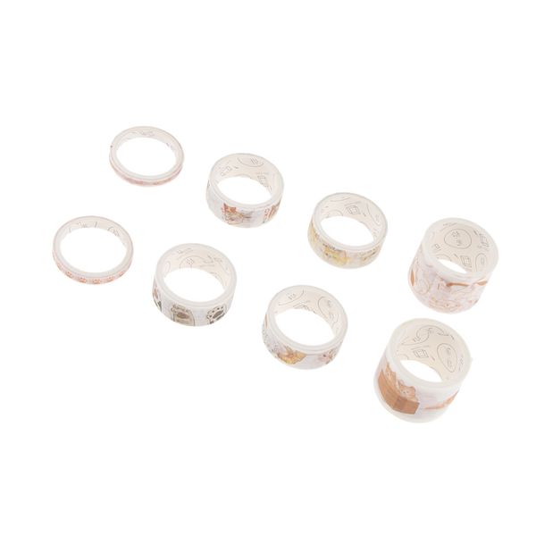 

set of 8 rolls paper tape selfadhesive paper stickers scrapbooking tape