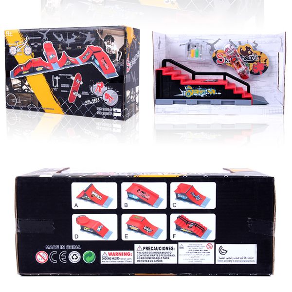 

selling kids finger skateboard set skate park ramp parts mini fingerboard kit game props lbv