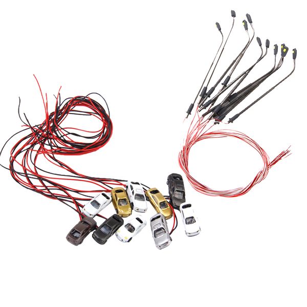 

20 model painted auto cars w lights train architecture parking scene z scale