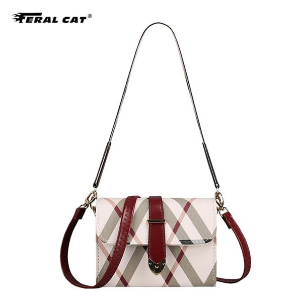 

feral cat faison new summer female bag for ladies pvc leather fashion handbag woman zipper single shoulder messenger bag