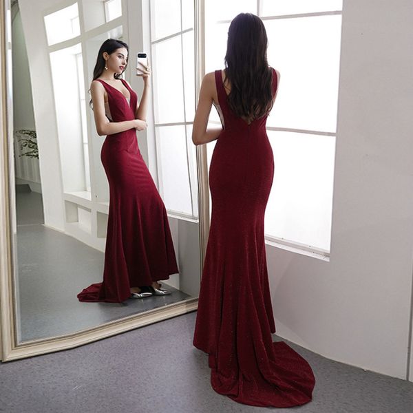 

evening formal dress wine red long elegant prom dresses mermaid floor length plus size gowns for wedding or party, White;black