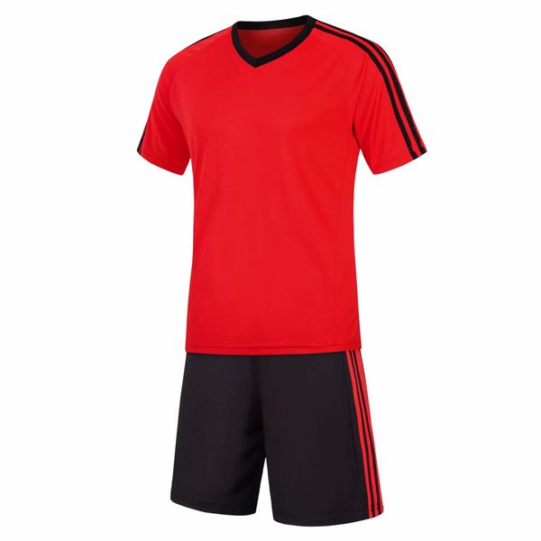 

men blank double-sided football team uniforms kits sports clothes tracksuits personality customized football sets with shorts b37-15, Blue;black