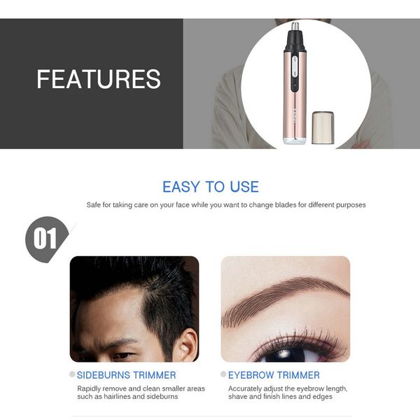 

us bureau of electric nose hair trimmer multi-functional 3-in-1 nose hair cleaner km-6661 gpqot