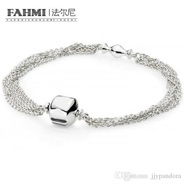 

pandora 2017 new authentic 925 sterling silver fit оригинал стабильного замок diy шарм snake chain link рука браслет ювелирные изделия, Black