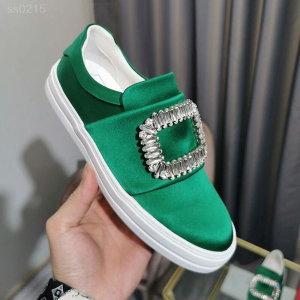 

2019 classic rhinestone square buckle thick bottom casual shoes flat bottom england style single shoes factory direct sale size 35-39cm, Black