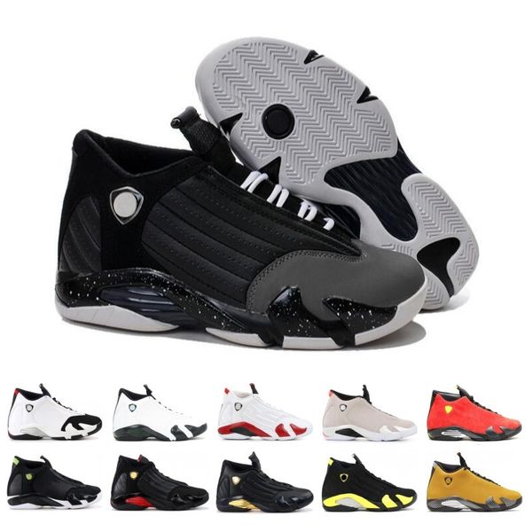 

2019 men basketball shoes 14 14s reverse gold red candy cane last sblack toe desert sand thunder dmp suede sports sneakers