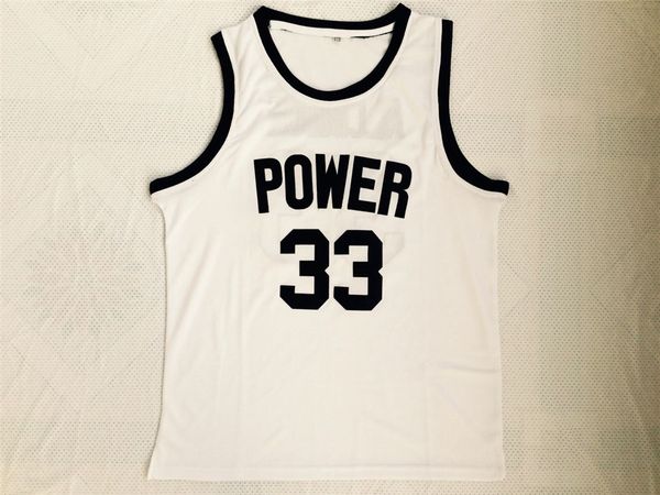 

power high school #33 alcindor abdul jabbar college basketball jerseys - white, Black