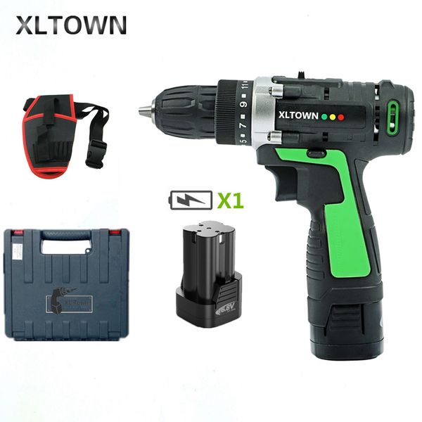 

xltown new 16.8v electric drill electric screwdriver rechargeable lithium battery two-speed screwdriver power tools