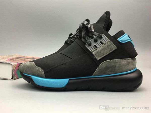 

y-3 qasa racer high red vista grey sneakers breathable men and women running shoes couples y3 outdoor trainers size 5-12 ing, Black