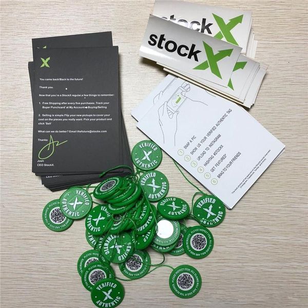 

Помощь Продажа StockX OG QR Code Наклейка Зеленая круглая бирка Пластиковая пряжка для обуви StockX Проверено X Подлинные зеленые бирки