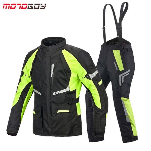 

1set motoboy winter men's waterproof jacket warm reflective off-road motocross suit motorcycle jacket and pants