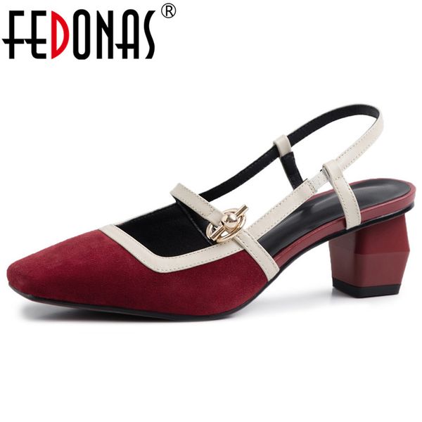 

fedonas women pumps cow leather strange heeled metal decoration prom party shoes spring summer fashion shoes woman, Black