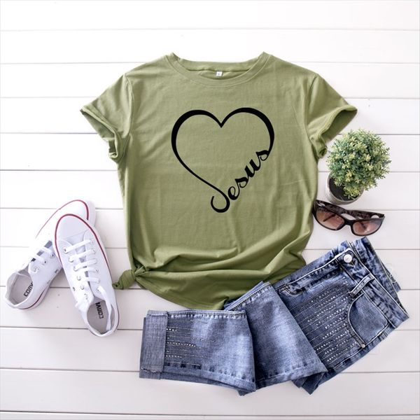 

heart-shaped letter cotton short-sleeve t-shirt for women heart-shaped letter cotton short-sleeve t-shirt for women, White