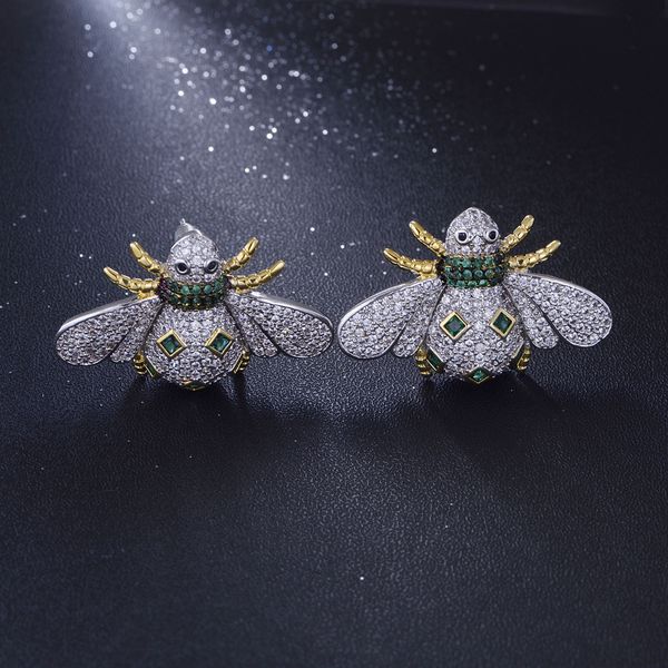 

2018 new fast buy europe and america exaggerated luxury personalized earrings fashion accessories bee earrings accessories customized wholes, Golden;silver
