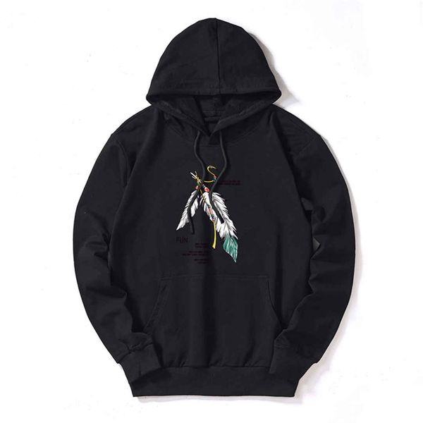 

designer hoodies mens luxury sweatshirts hoodies streerwear famous pullovers long sleeved beauty feathers 5 colors option highly quality, Black