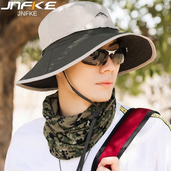 

fisherman fishing sun men's face bucket bucket hat covering construction site sun hat fishing breathable outdoor uv protection, Blue;gray