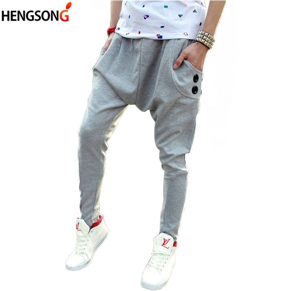 

мода мужчины шаровары мужской тонкий повседневные брюки big капля промежности sweatpants мужчины танец хип-хоп штаны черный серый, Black