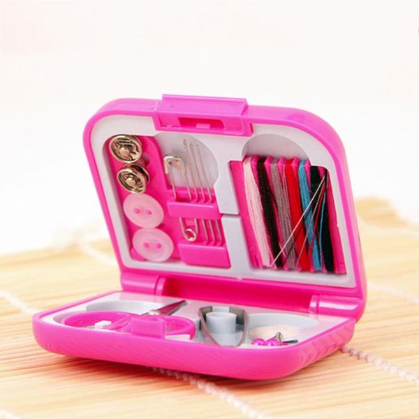 

2020 new arrivel portable travel sewing kits box mini needle threads buttons scissor thimble portable home tools travel set, Black