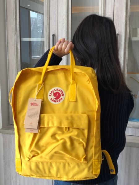

wholesale swedish fox fjallravenkanken classic yellow children school backpacks with bear pendant school students bags travel