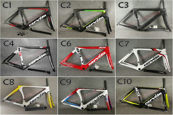 

T1000 ud glo y matte cervelo 5 carbon road frame bicycle frame et with 48 51 54 56 58cm 10 color for election 006 hipping