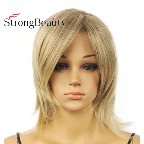 Blonde Medium Lenght Synthetic Straight Women Party Cosplay Wig