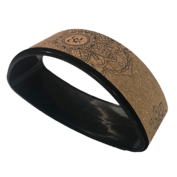 

yoga wheel pilates cork solid yoga circles gym workout back training tool for bodybuilding