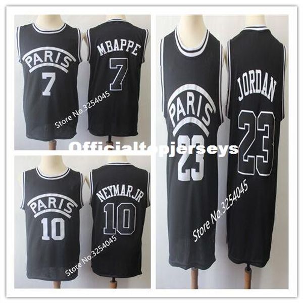 

2019 new paris psg x #23 michael flight knit basketball jersey xs-6xl stitched vest jerseys ncaa, Black;blue