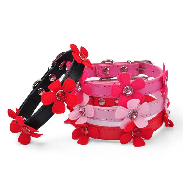 

dog collars rhinestone dogs collar flower pet necklace cute dog neck ring for small medium dogs doggie collar