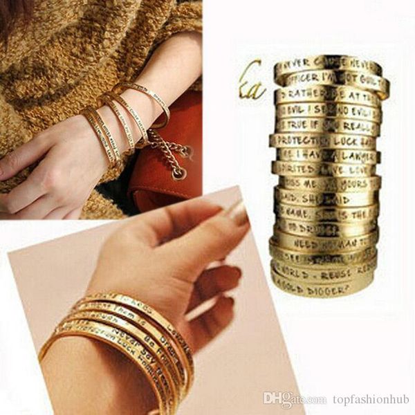 

letter engraved positive inspirational quote cuff bracelet mantra bracelet bangle